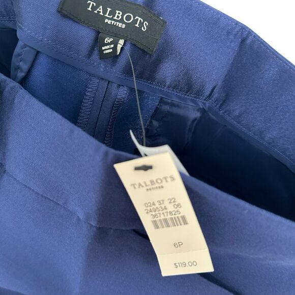 Talbots Navy Blue Silk Cropped Pants The Grace Fit - Picture 6 of 8